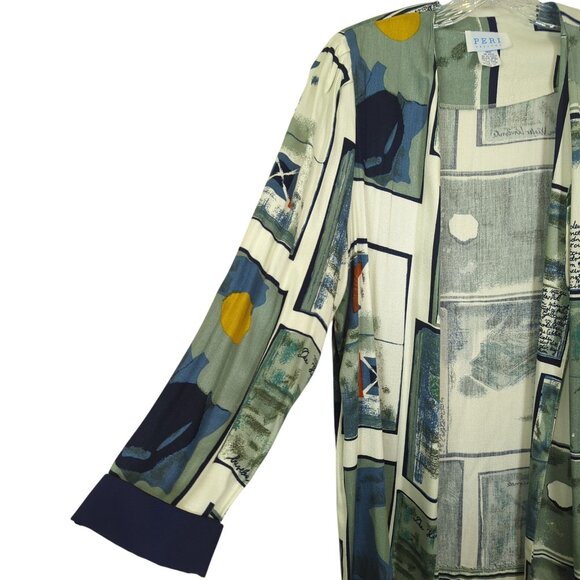 Vintage PERI Petites long sleeve open concept art abstract jacket size 12 petite - Picture 3 of 14